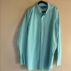 Ralph Lauren Men’s Aqua Gingham Button-Down Shirt